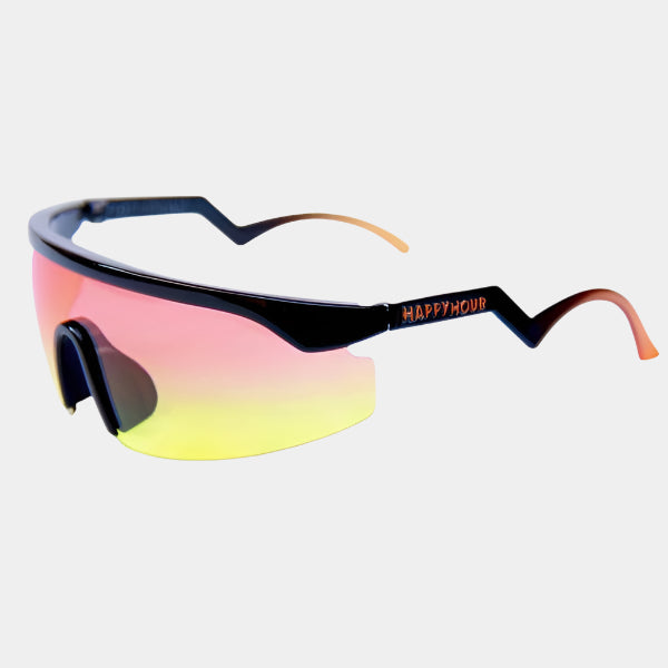 Happy Hour Shades Accelerator Sunglasses Black - Orange Yellow Fade-Black Sheep Skate Shop