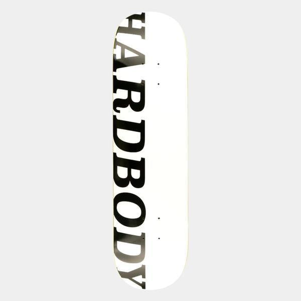Hardbody Skateboards Classic Logo Deck 8.5" White - Black-Black Sheep Skate Shop