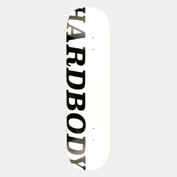 Hardbody Skateboards Classic Logo Deck 8.5" White - Black-Black Sheep Skate Shop