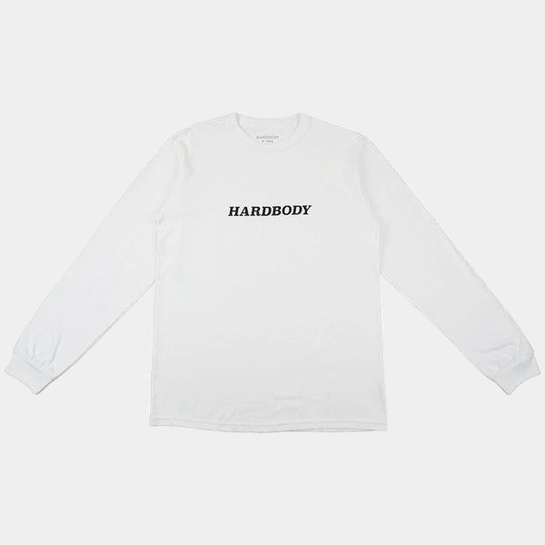 Hardbody Skateboards Long Sleeve Logo Tee White-Black Sheep Skate Shop