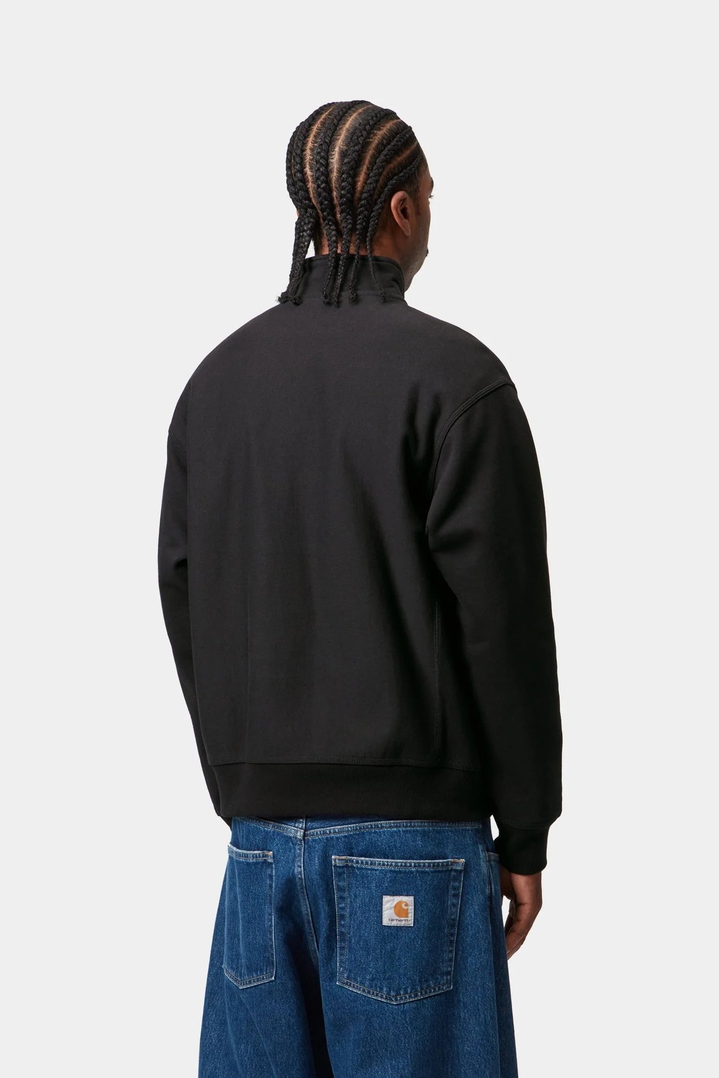Carhartt WIP Half Zip American Script Sweatshirt Black