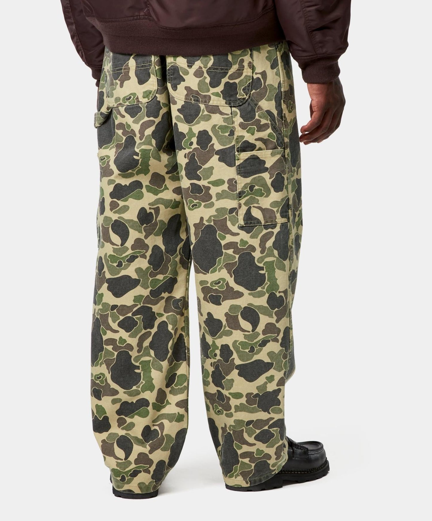 Carhartt WIP Duck Single Knee Pant Green Camo Duck Stone Washed