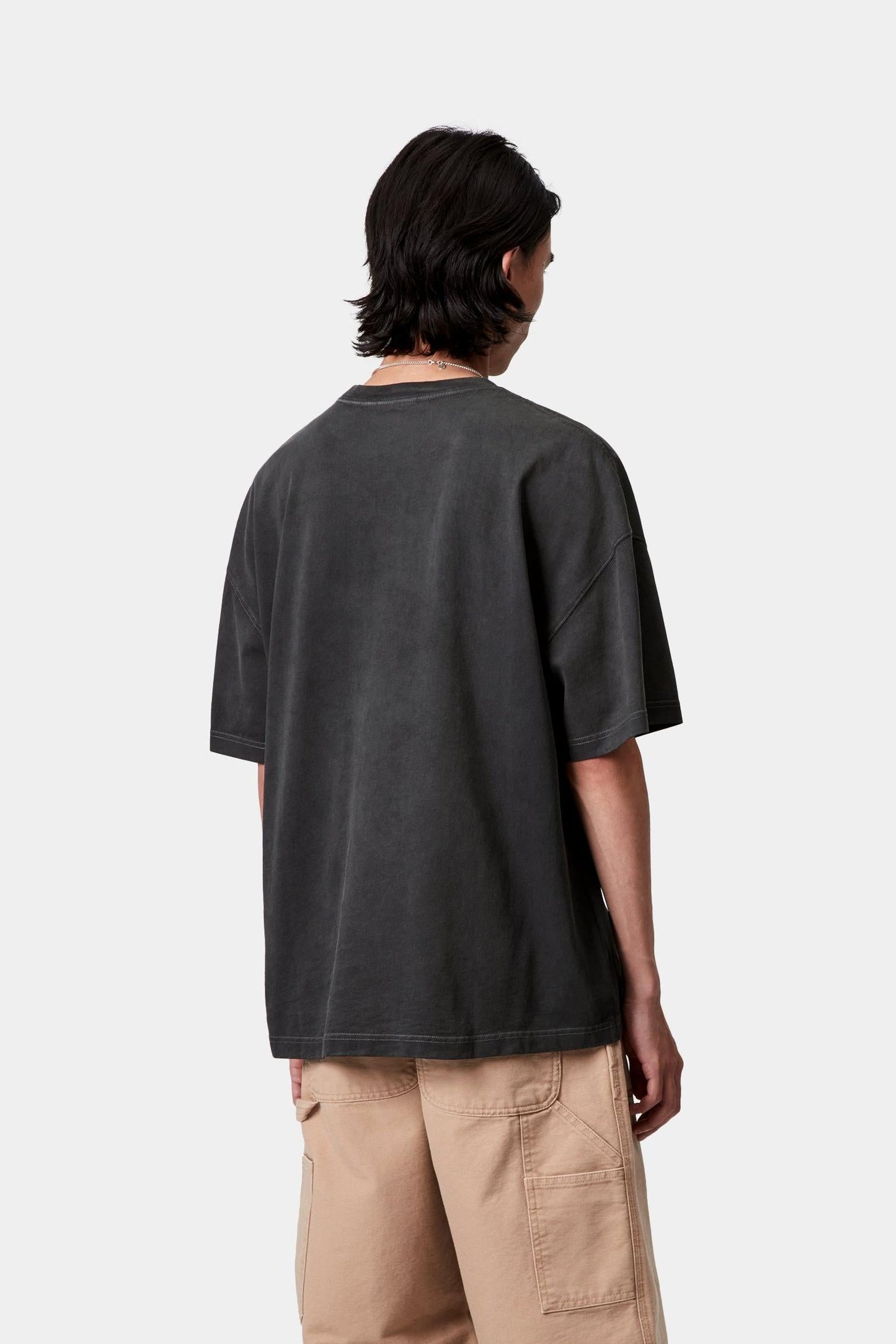 Carhartt WIP S/S Hudson Pocket T-Shirt Black (Chalk Wash)