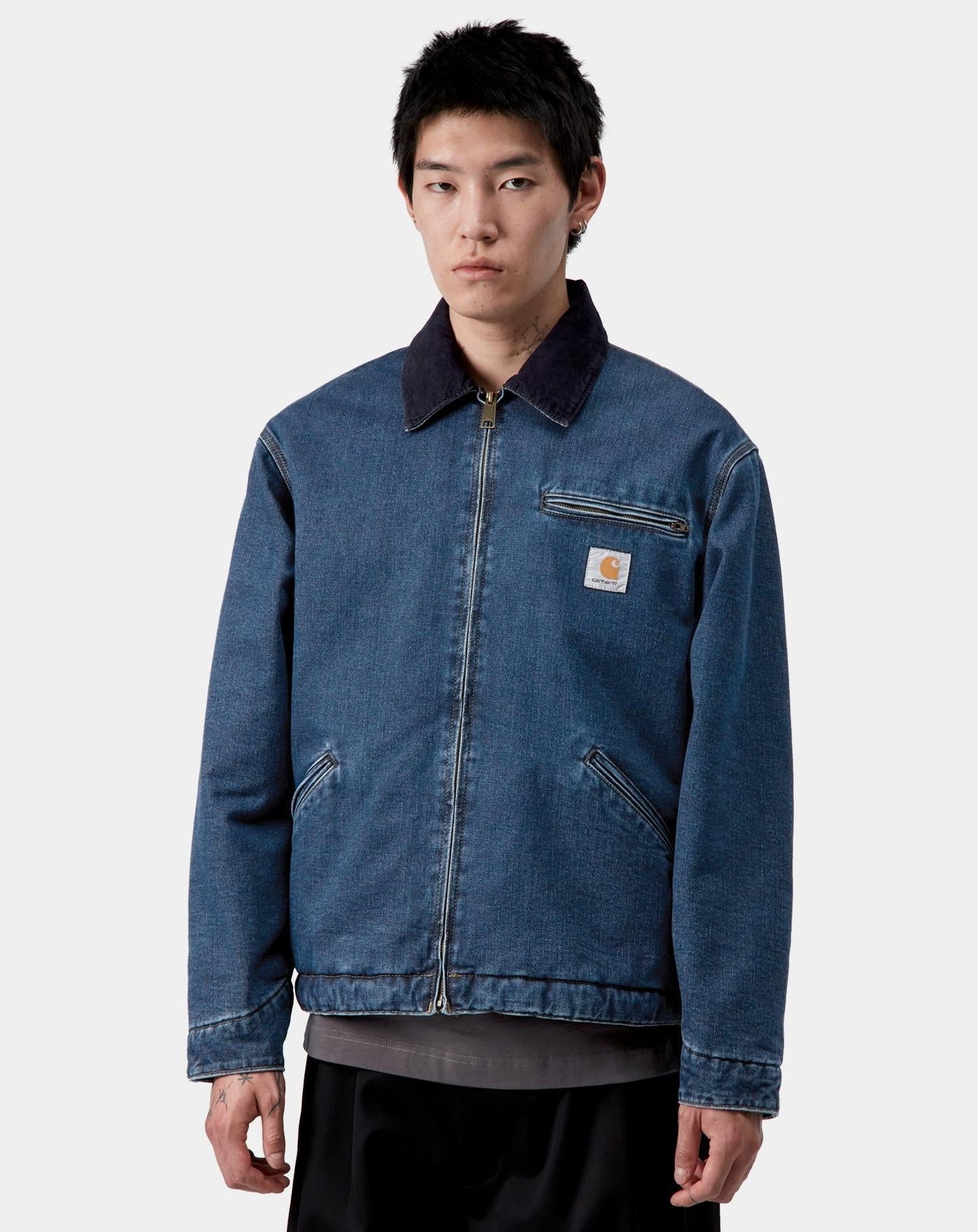 Carhartt WIP OG Detroit Jacket Lined Blue - Dark Navy Stone Washed