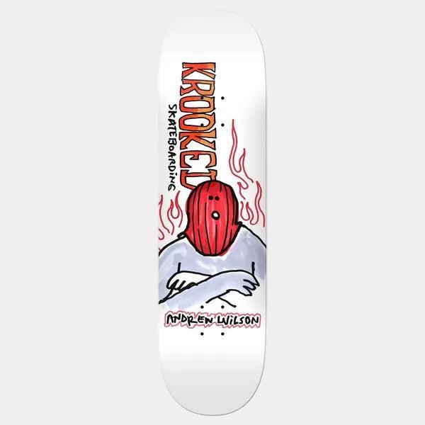 Krooked Skateboards Andrew Wilson Fire Mask Deck 8.75"-Black Sheep Skate Shop