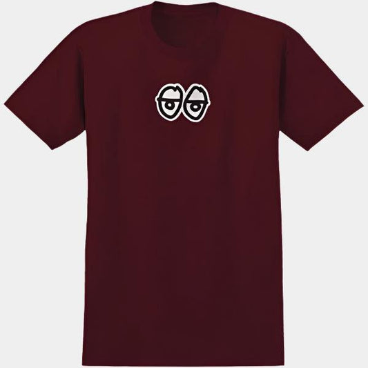 Krooked Skateboards Big Eyes T-Shirt Burgundy - White-Black Sheep Skate Shop