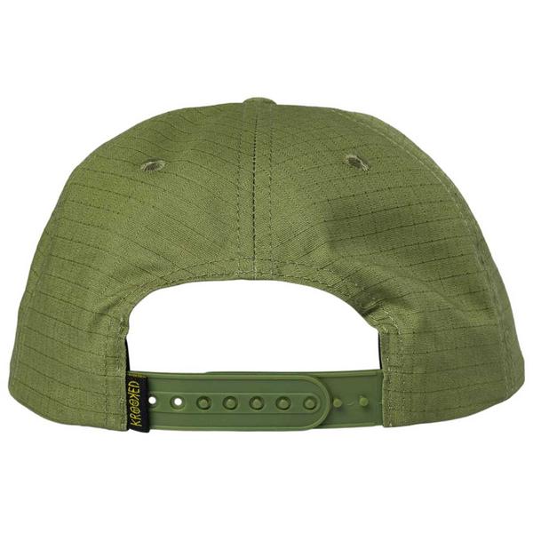 Krooked Skateboards Eyes Unstructured Snapback Hat Olive Ripstop-Black Sheep Skate Shop