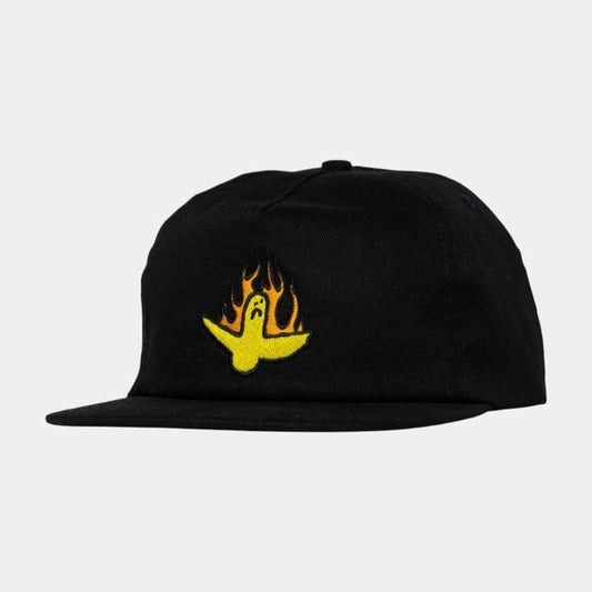 Krooked Skateboards Fire Bird Unstructured Snapback Hat Black-Black Sheep Skate Shop