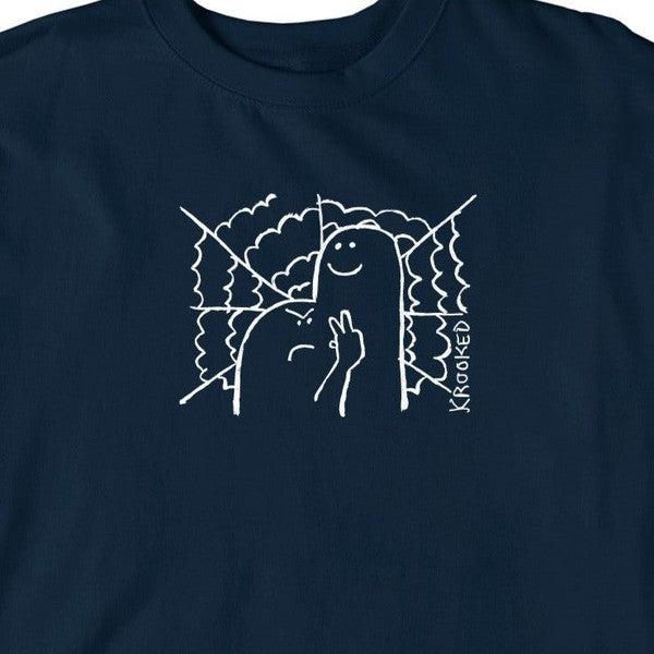 Krooked Skateboards Greetings Crewneck Navy-Black Sheep Skate Shop