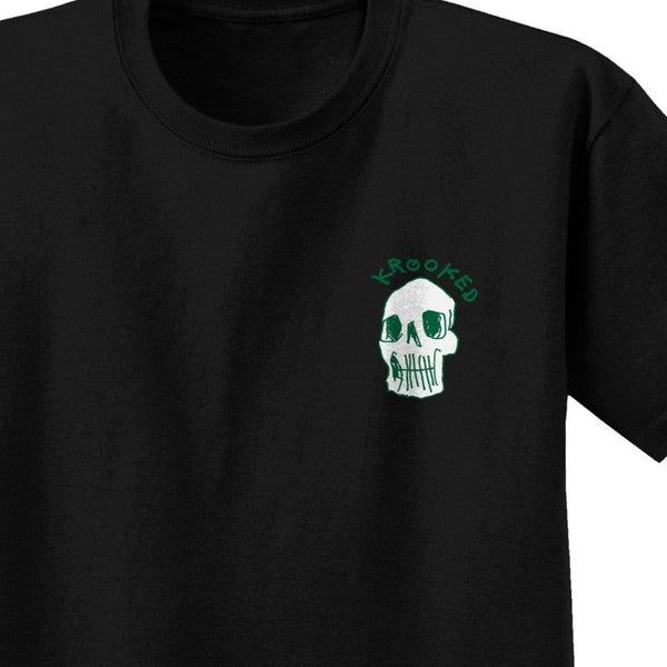 Krooked Skateboards Kranium T-Shirt Black-Black Sheep Skate Shop