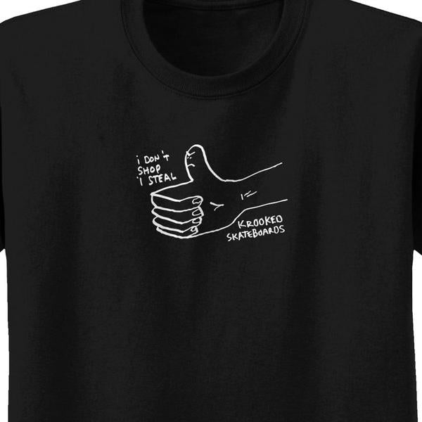 Krooked Skateboards Shop Steal T-Shirt Black-Black Sheep Skate Shop