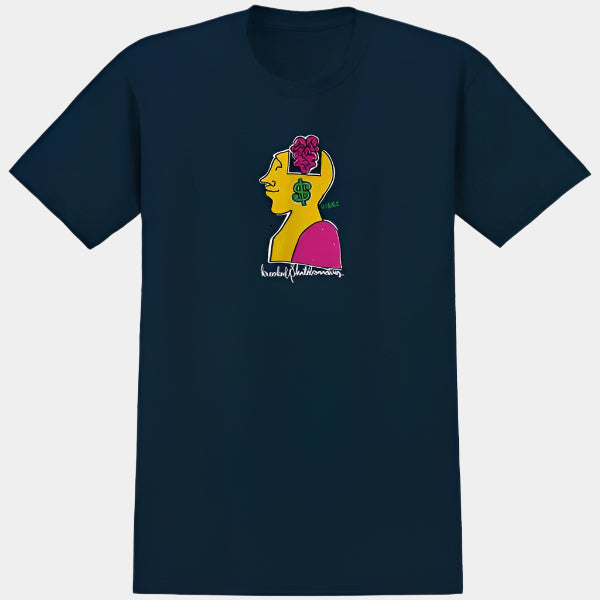 Krooked Skateboards Smart Money T-Shirt Navy-Black Sheep Skate Shop