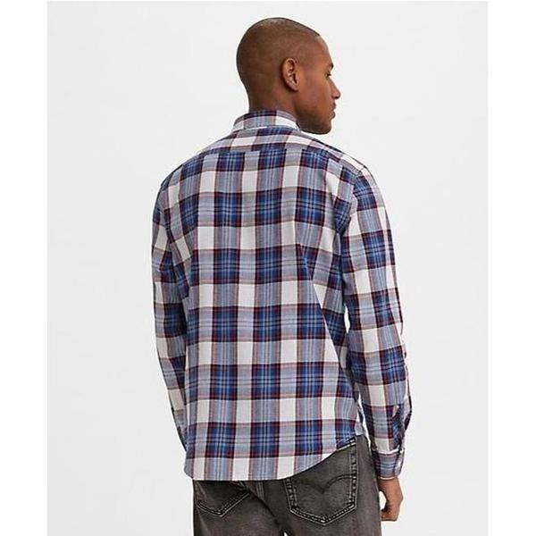 Levi's Classic Clean Western Standard Long Sleeve Work Flannel Shirt Bruce Navy Peony-Black Sheep Skate Shop