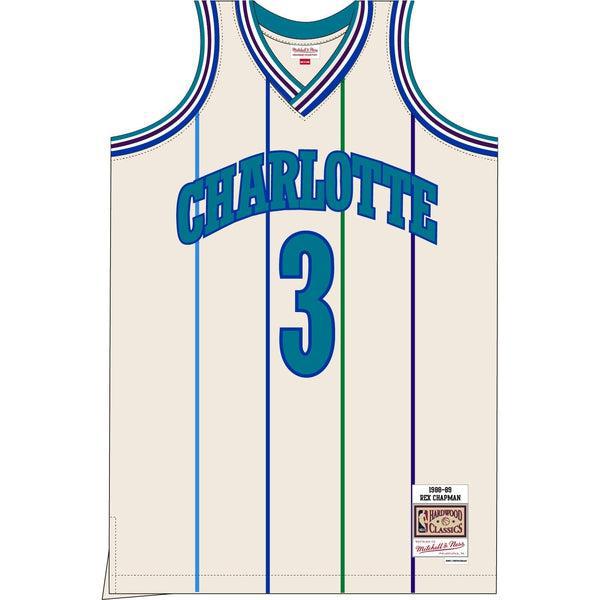 Mitchell & Ness Charlotte Hornets 1988 Rex Chapman Swingman Jersey Cream-Black Sheep Skate Shop