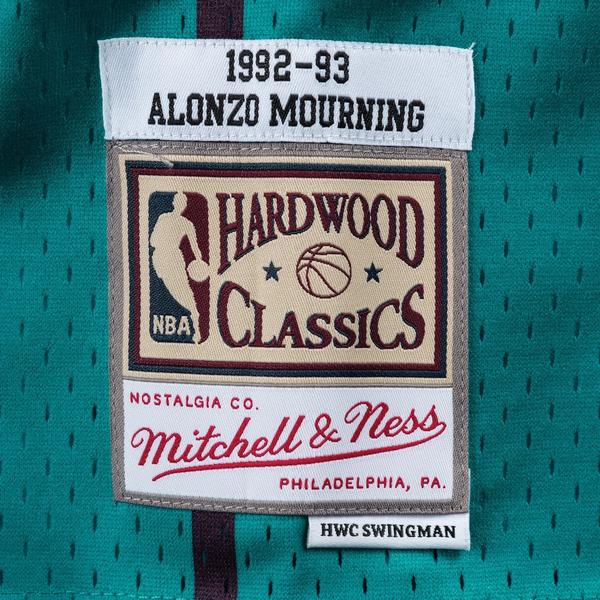 Mitchell & Ness Charlotte Hornets Alonzo Mourning 1992-93 Swingman Road Jersey - Teal-Black Sheep Skate Shop