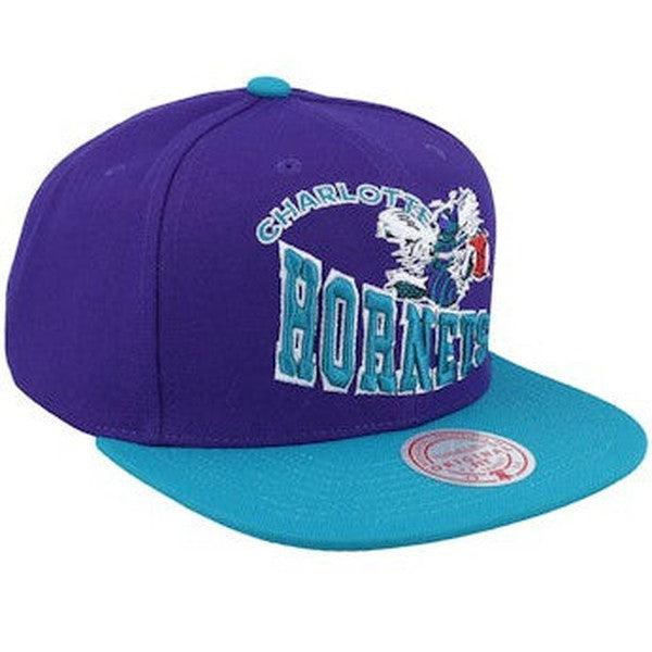 Mitchell & Ness Charlotte Hornets Crooked Path HWC Snapback Hat Purple - Teal-Black Sheep Skate Shop