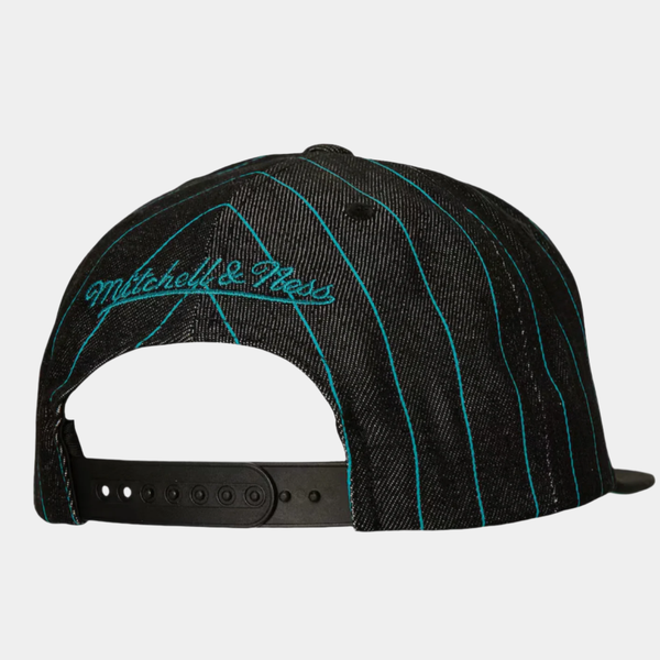 Mitchell & Ness Charlotte Hornets Dem Stripes HWC Snapback Hat Black-Black Sheep Skate Shop