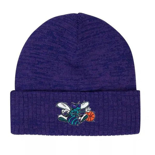 Mitchell & Ness Charlotte Hornets Fandom Knit HWC Beanie Purple-Black Sheep Skate Shop