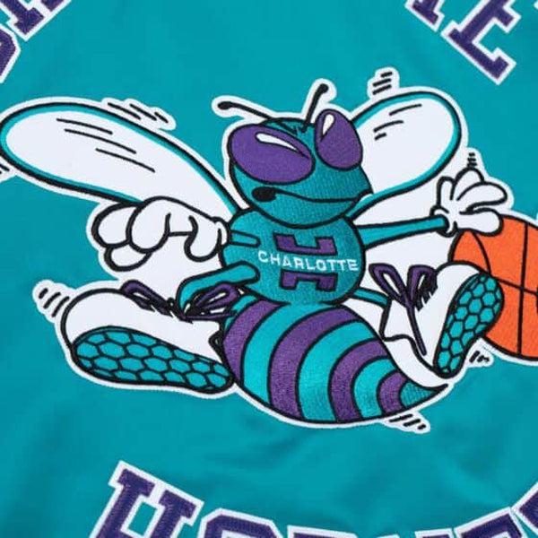 Mitchell & Ness Charlotte Hornets Heavyweight Satin Jacket Teal-Black Sheep Skate Shop
