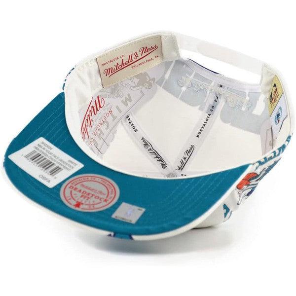 Mitchell & Ness Charlotte Hornets In Your Face Deadstock HWC Snapback Hat White-Black Sheep Skate Shop