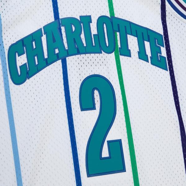 Mitchell & Ness Charlotte Hornets Larry Johnson 1992-93 Swingman Jersey White-Black Sheep Skate Shop