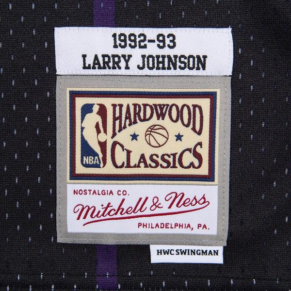 Mitchell & Ness Charlotte Hornets Larry Johnson Reload Swingman Jersey - Black-Black Sheep Skate Shop