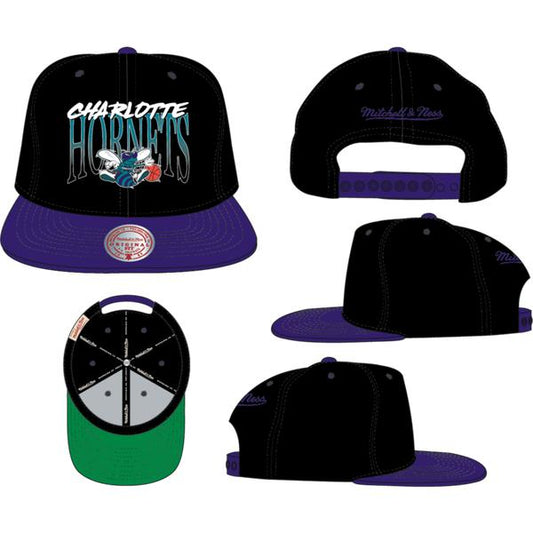 Mitchell & Ness Charlotte Hornets Rise Up HWC Snapback Hat Black - Purple-Black Sheep Skate Shop