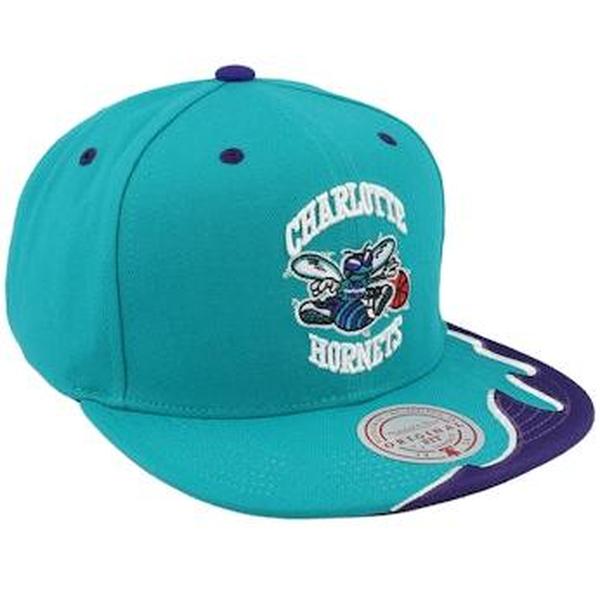 Mitchell & Ness Charlotte Hornets Rising Tide HWC Snapback Hat Teal - Purple-Black Sheep Skate Shop