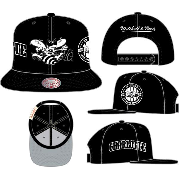 Mitchell & Ness Charlotte Hornets Trifecta HWC Snapback Hat Black-Black Sheep Skate Shop