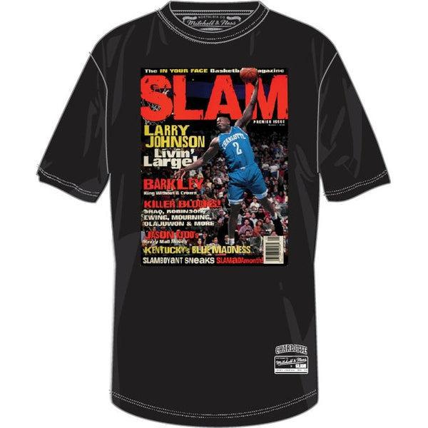 Mitchell & Ness NBA Larry Johnson Slam Cover T-Shirt Black-Black Sheep Skate Shop