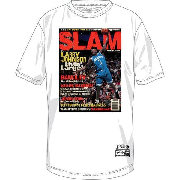 Mitchell & Ness NBA Larry Johnson Slam Cover T-Shirt White-Black Sheep Skate Shop