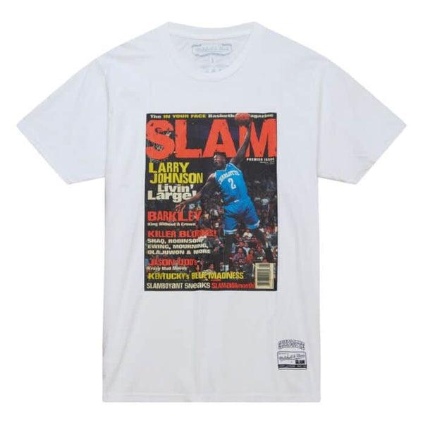 Mitchell & Ness NBA Larry Johnson Slam Cover T-Shirt White-Black Sheep Skate Shop
