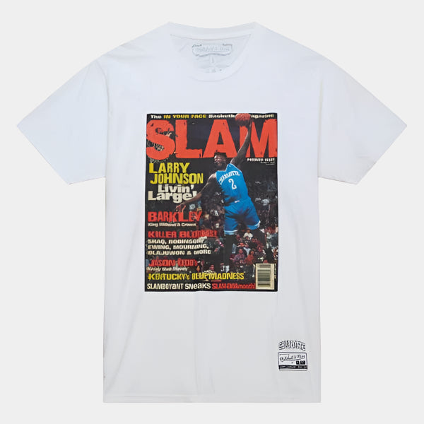 Mitchell & Ness NBA Larry Johnson Slam Cover T-Shirt White-Black Sheep Skate Shop