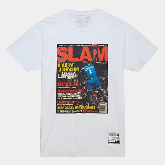 Mitchell & Ness NBA Larry Johnson Slam Cover T-Shirt White-Black Sheep Skate Shop