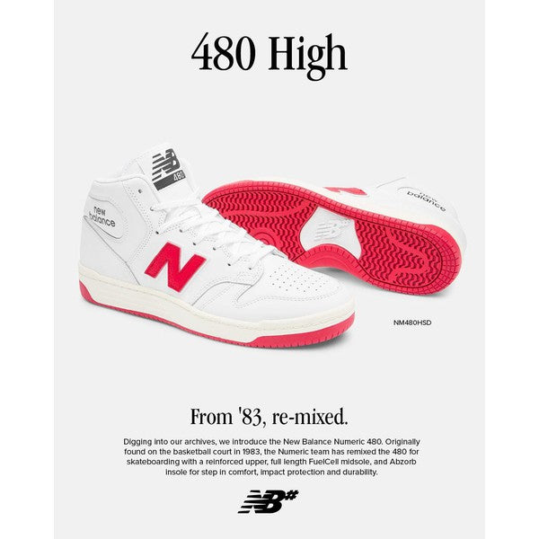 New Balance Numeric 480 High NM480HSD White - Red-Black Sheep Skate Shop