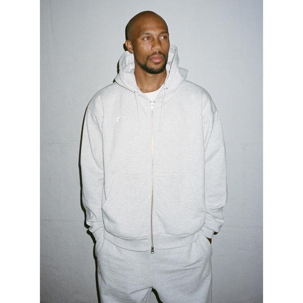 New Balance Numeric x Grand Collection Zip Hoodie Grey Heather-Black Sheep Skate Shop