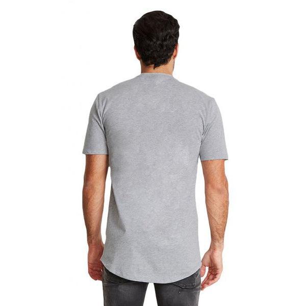Next Level Curved Hem Long Tee Heather Grey-Black Sheep Skate Shop