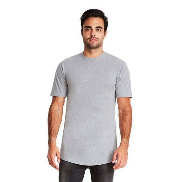 Next Level Curved Hem Long Tee Heather Grey-Black Sheep Skate Shop