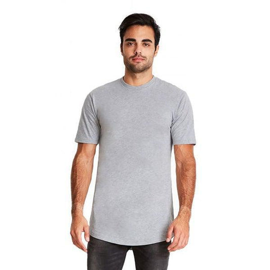 Next Level Curved Hem Long Tee Heather Grey-Black Sheep Skate Shop