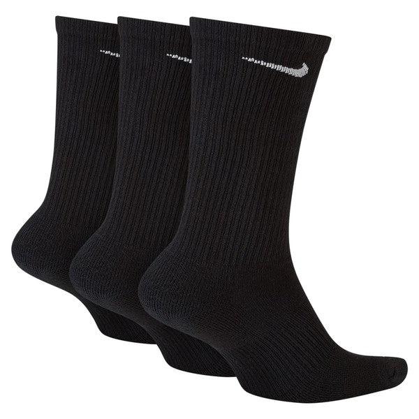 Nike Everyday Cushioned Crew Socks 3-Pack Black-Black Sheep Skate Shop