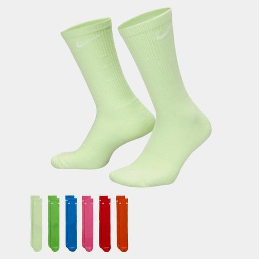 Nike Everyday Plus Cushioned Crew Socks 6-Pack Brights-Black Sheep Skate Shop