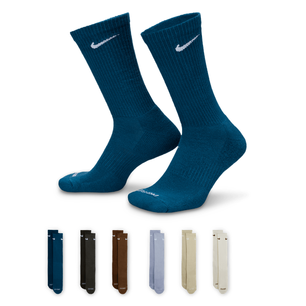 Nike Everyday Plus Cushioned Training Crew Socks 6-Pack Mult-Color-Black Sheep Skate Shop