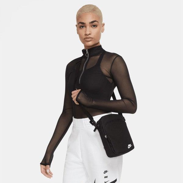 Nike Heritage Crossbody Shoulder Bag Black - White-Black Sheep Skate Shop