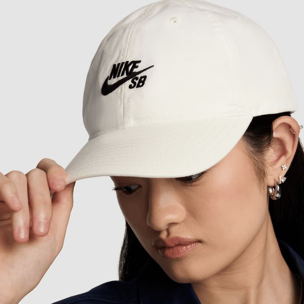 Nike SB Club Unstructured Skate Cap White Black Sheep Skate Shop