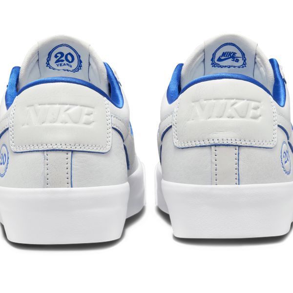 Nike SB Grant Taylor 20 Years Blazer Low Pro GT Premium Summit White - Game Royal-Black Sheep Skate Shop