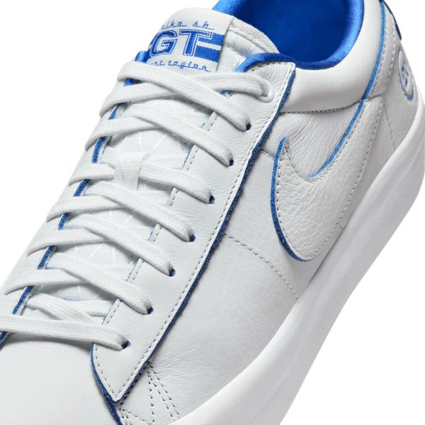 Nike SB Grant Taylor 20 Years Blazer Low Pro GT Premium Summit White - Game Royal-Black Sheep Skate Shop