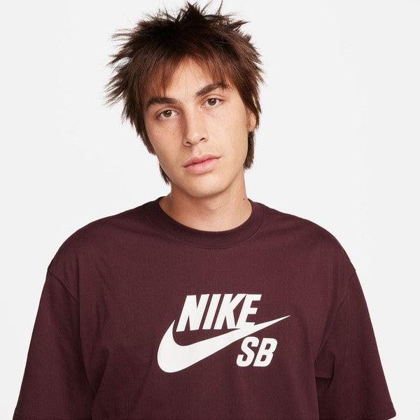 Nike SB Logo Skate Tee Medium Burgundy Crush - White-Black Sheep Skate Shop