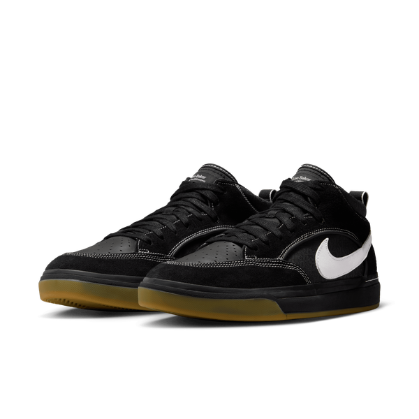 Nike SB React Leo Baker Skate Shoe Black - White - Gum - Light Brown-Black Sheep Skate Shop