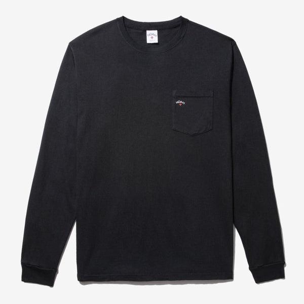 Noah Clothing Classic Logo Long Sleeve Pocket Tee Black-Black Sheep Skate Shop
