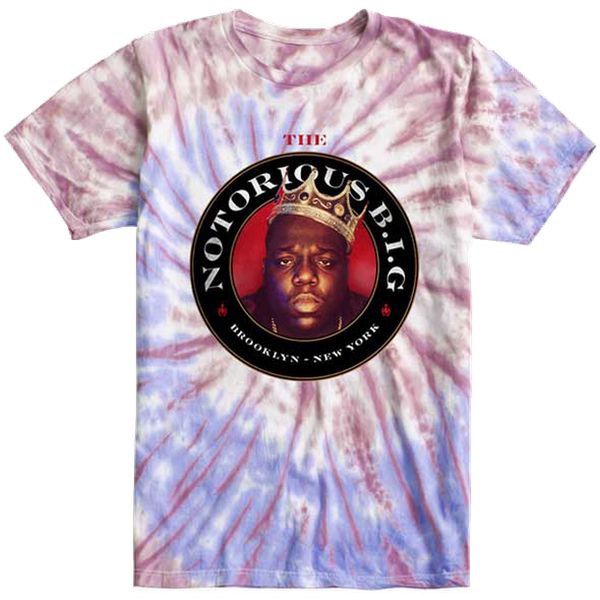 Notorious B.I.G. Biggie Circle Crown Tie Dye Tee - Purple-Black Sheep Skate Shop